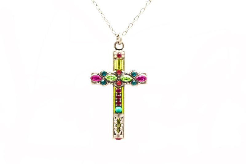 Multi Color Elegant Large Cross Necklace by Firefly Jewelry – Gallery 30