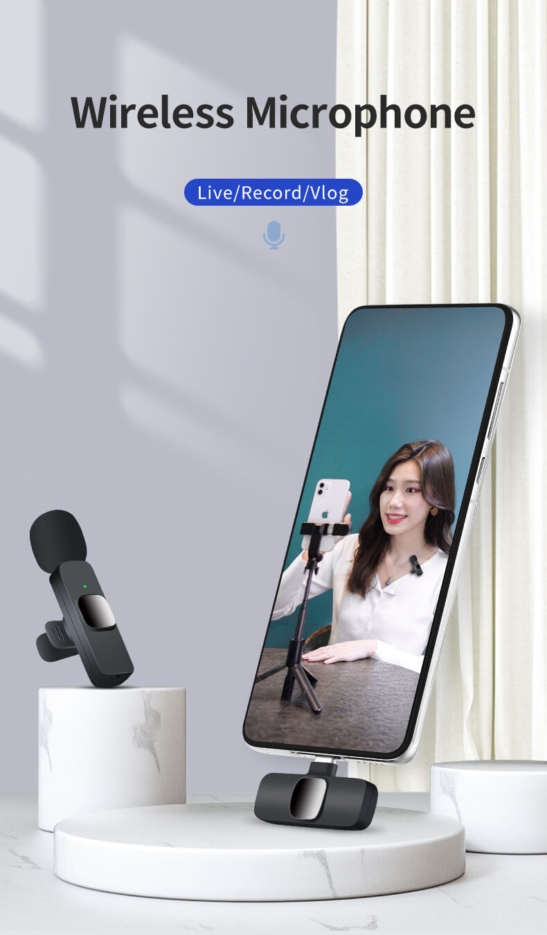 Qhot Wireless Microphones for iPhone iPad,[Lightning], Clip on