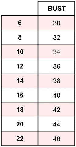 Marigold Show Shirt Size Chart
