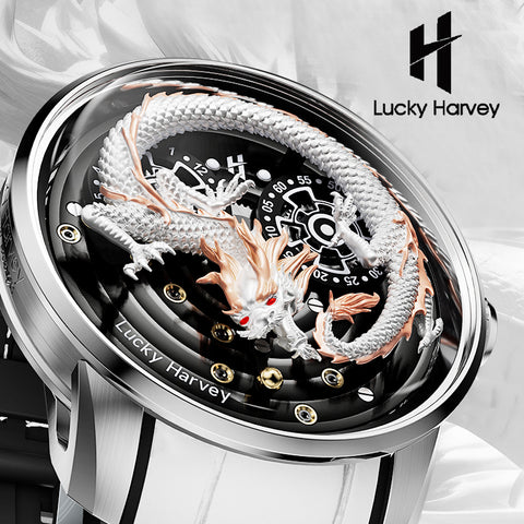 lucky harvey white dragon watch