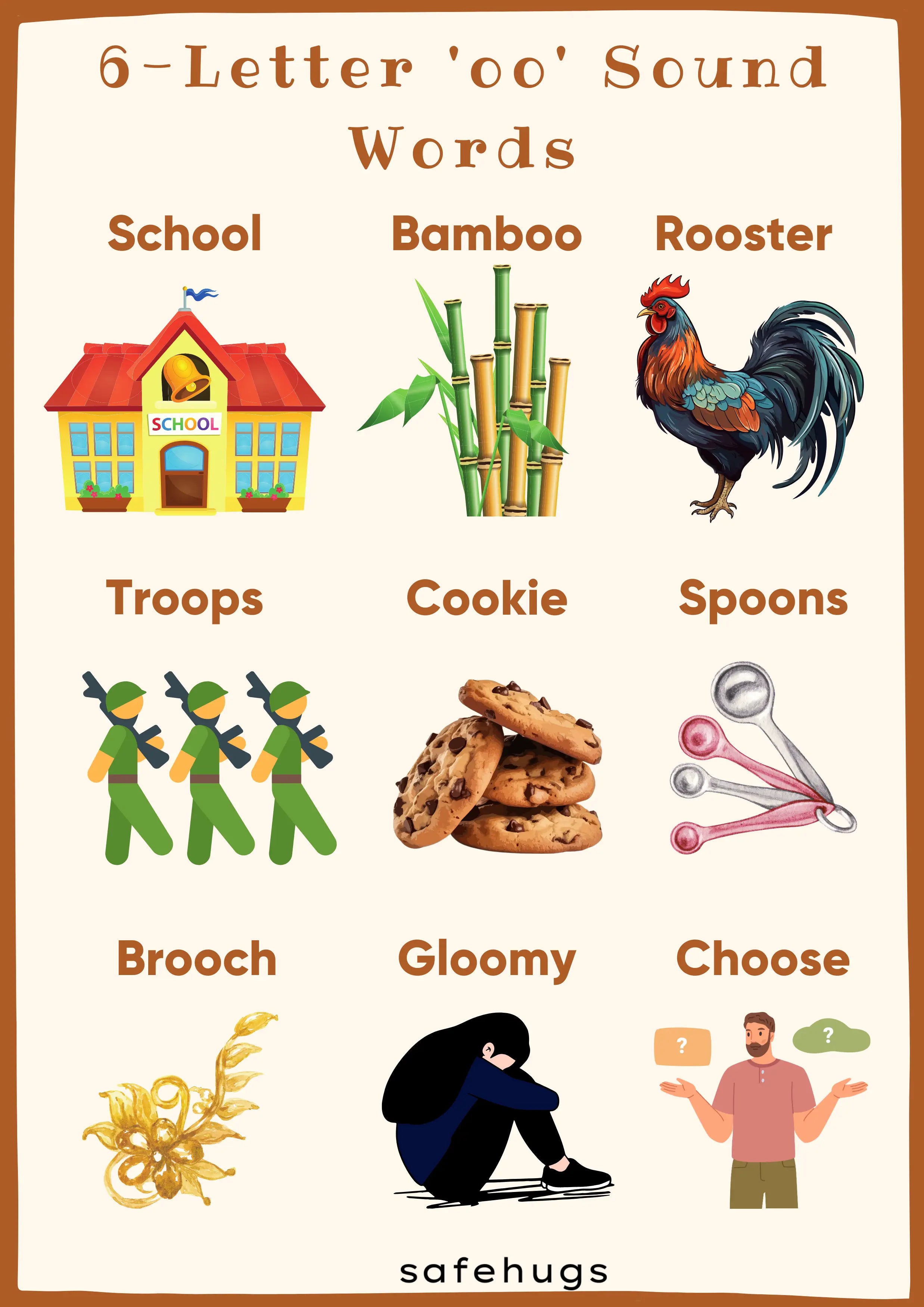 6 Letter ‘oo’ Sound Words