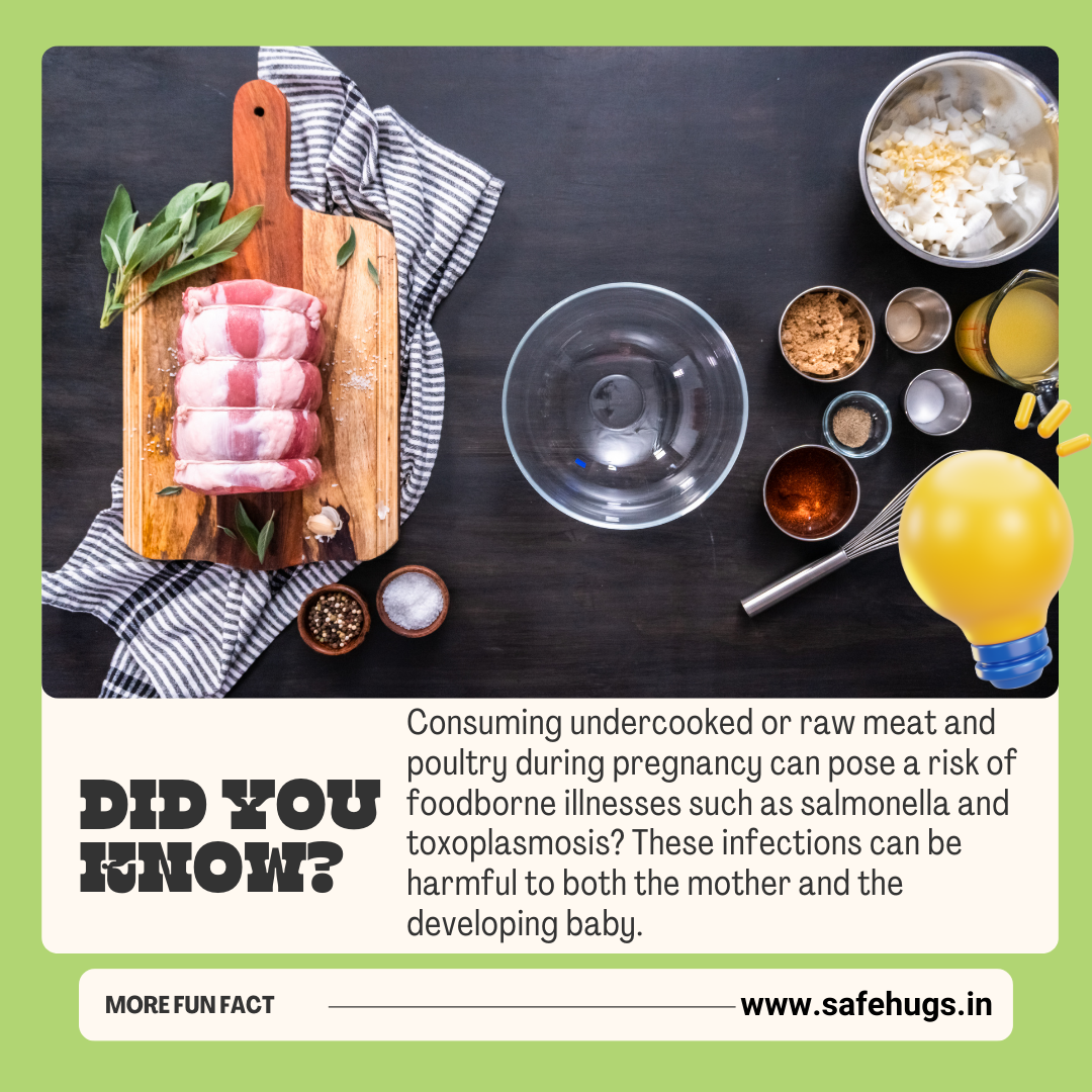 Uncooked and raw meat can cause food borne diseases in pregnant women.