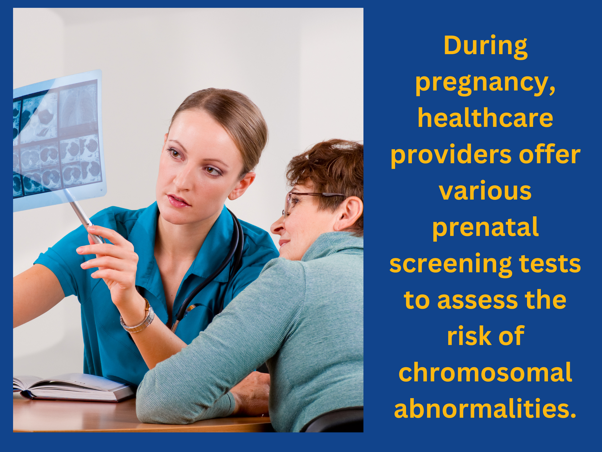 Prenatal tests to assess the risk of chromosomal abnormalities.