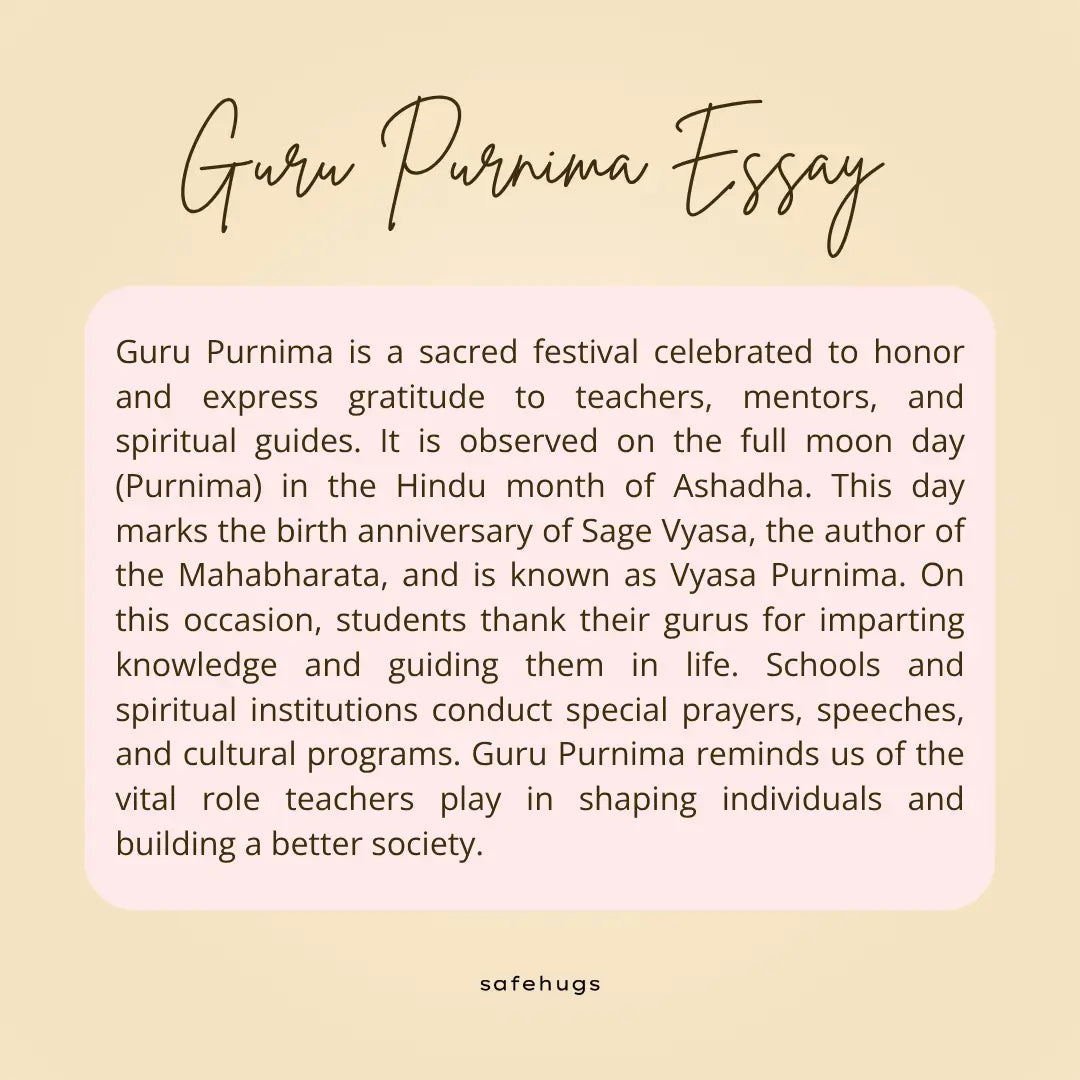 Guru Purnima Essay in English