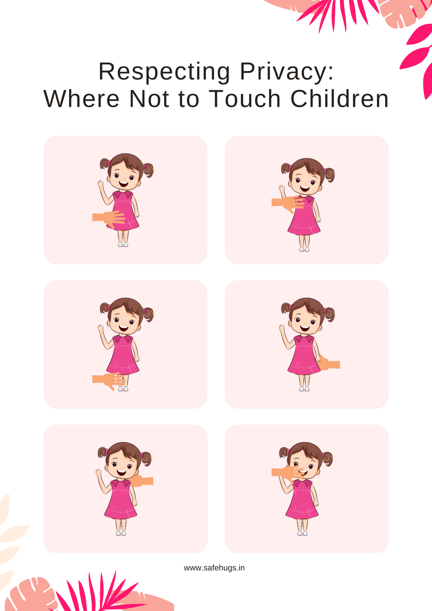 Explaining the inappropriate places of child one cannot touch.
