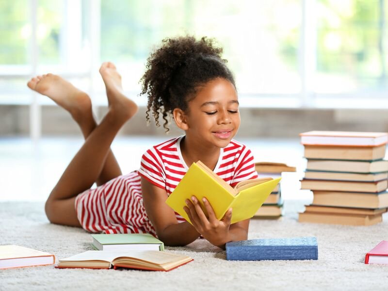 A girl reading book