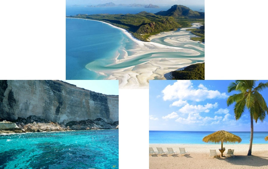 The most beautiful beaches in the world include Seven Mile Beach, Whitehaven Beach and Rabbit Beach