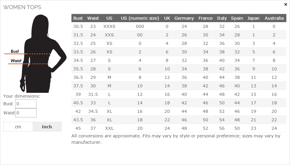 Size Chart – Deelish