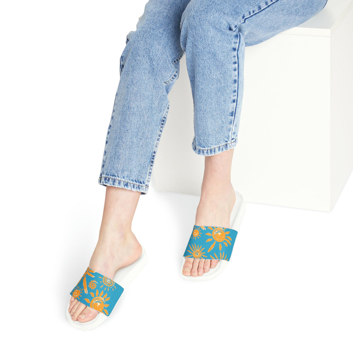 sandals - summer - blue and yellow