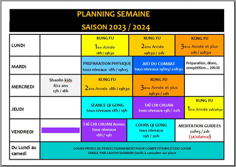 Planning cours EDT