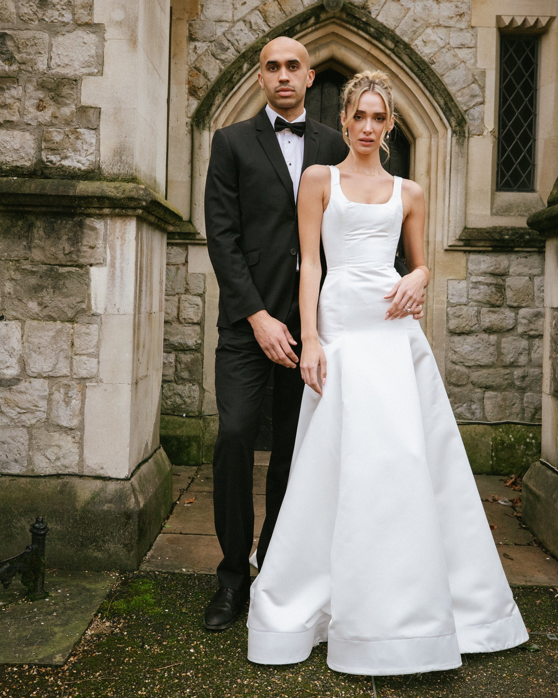 Bespoke wedding dress by REBECCA TEMBO fit and flare british london based wedding designer greenwich