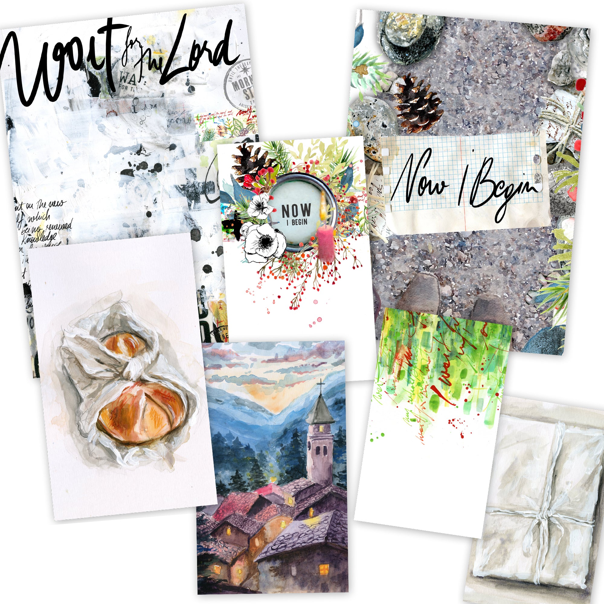 New Beginning - ADD on - set of 8 journaling cards mix