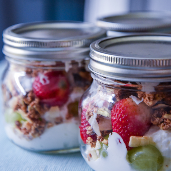 Granola Parfait Grab and Go Jars - Recipe - Cocosutra Blogs - Indulge in health