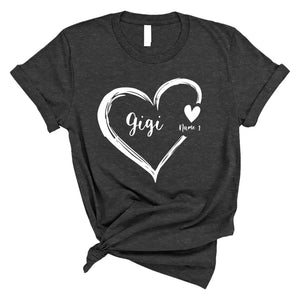 Personalized Gigi T Shirt, Gigi Heart With Kids Name Custom, Mother's Day Gifts For Gigi - FLOCHIL - Gigi Cracker