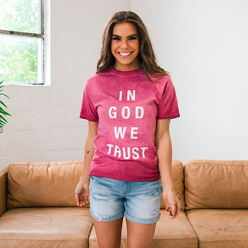 In God We Trust Vintage Red Tee