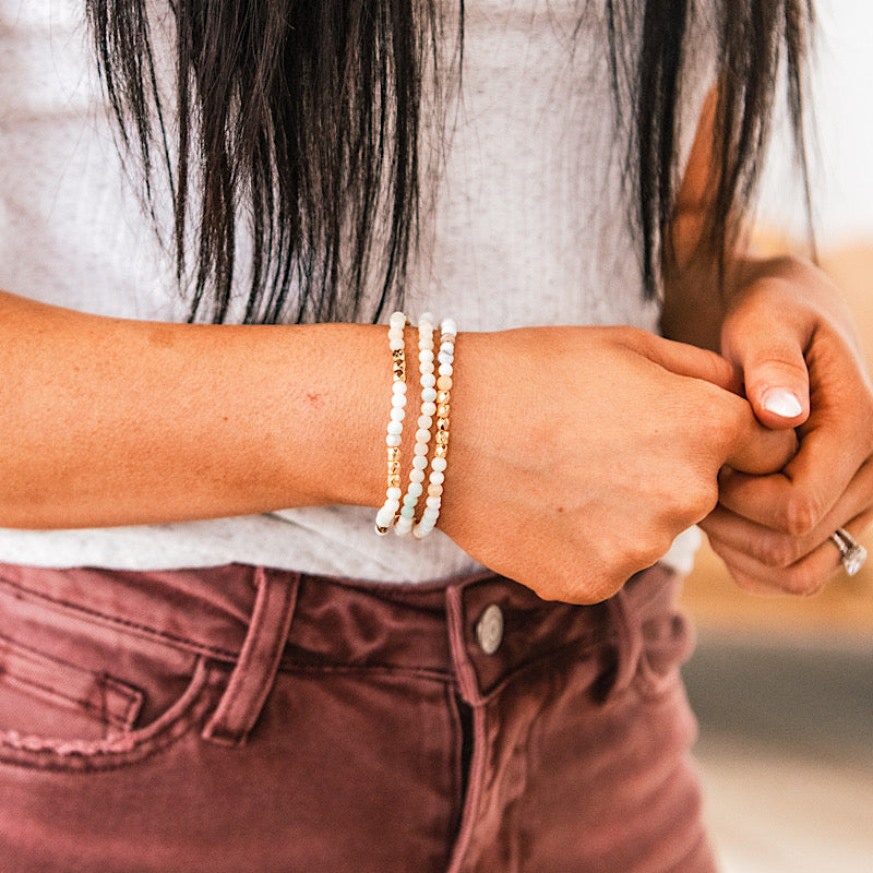 Green Stone Bracelet Set