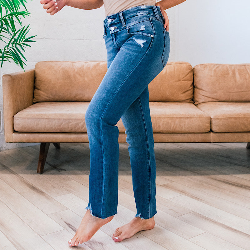 KanCan Ashley Waist Detail Straight Jeans  KanCan   