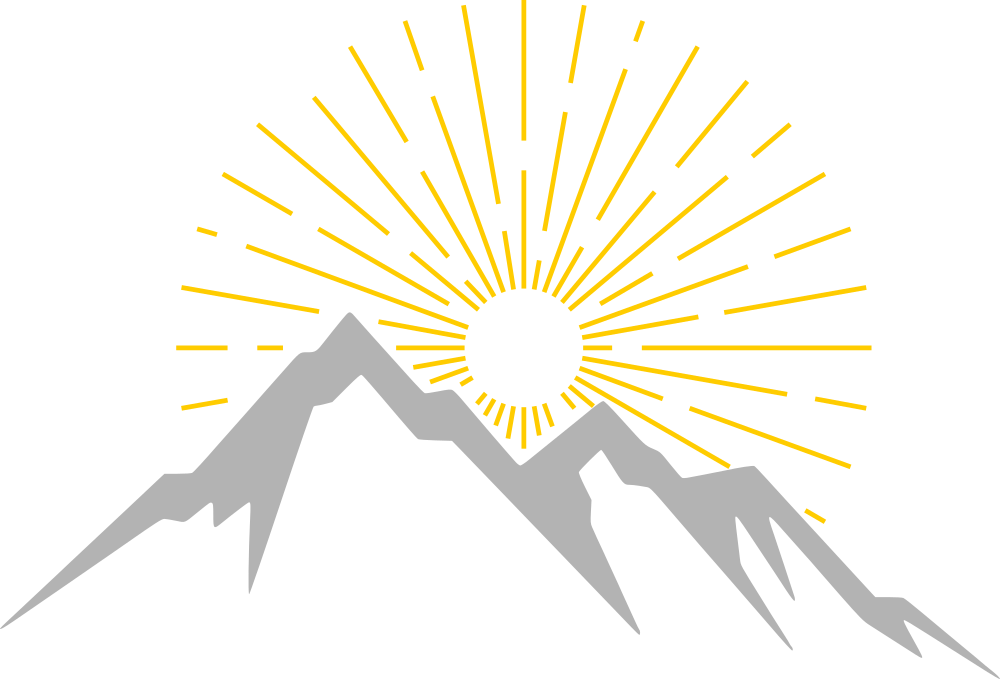 Berg mit Sonne
