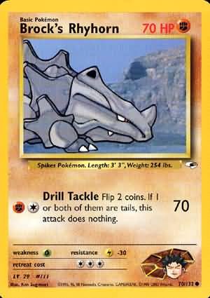 Pokemon Gym Heroes Holo Card - Brock's Rhydon 2/132 – poke-order