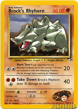 Pokemon Gym Heroes Holo Card - Brock's Rhydon 2/132 – poke-order