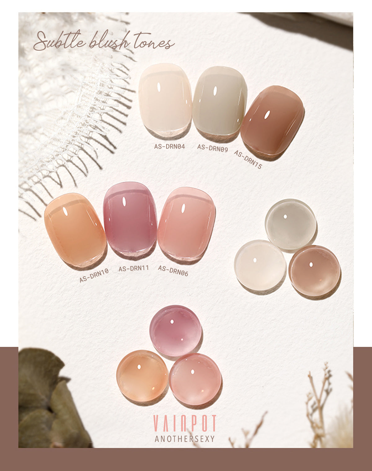 Blush Jelly Translucent Gel Polish Swatches