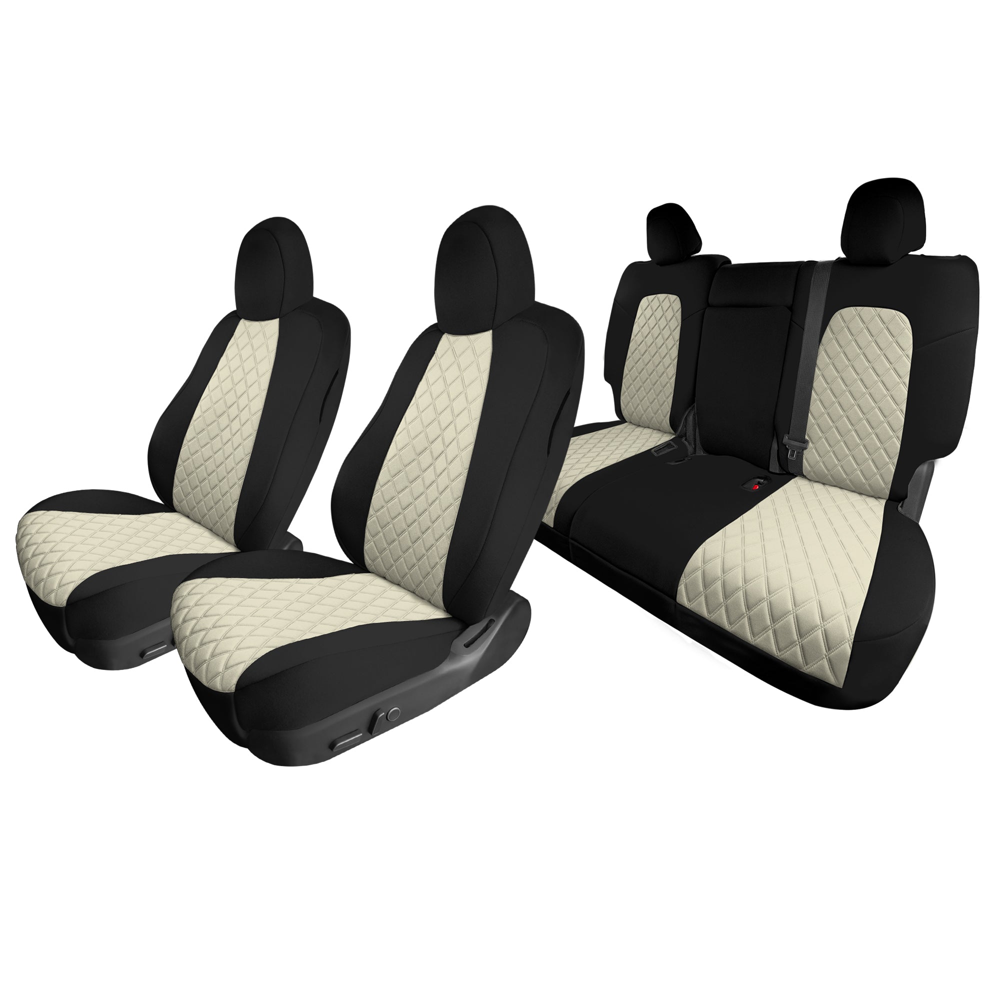 Tesla Model Y 2020 - 2024 - Full Set Seat Covers - Solid Beige Neopren