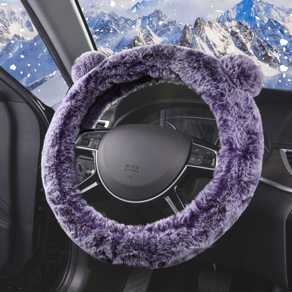 TLH Purple Doe16 Faux Rabbit Fur Car Seat Cushions, for most Cars, Trucks,  SUVs or Vans