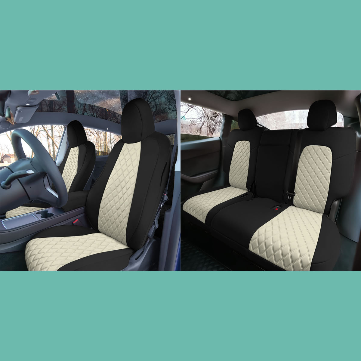 EKR Custom Fit Model Y Car Seat Covers for Tesla Model Y 2019 2020