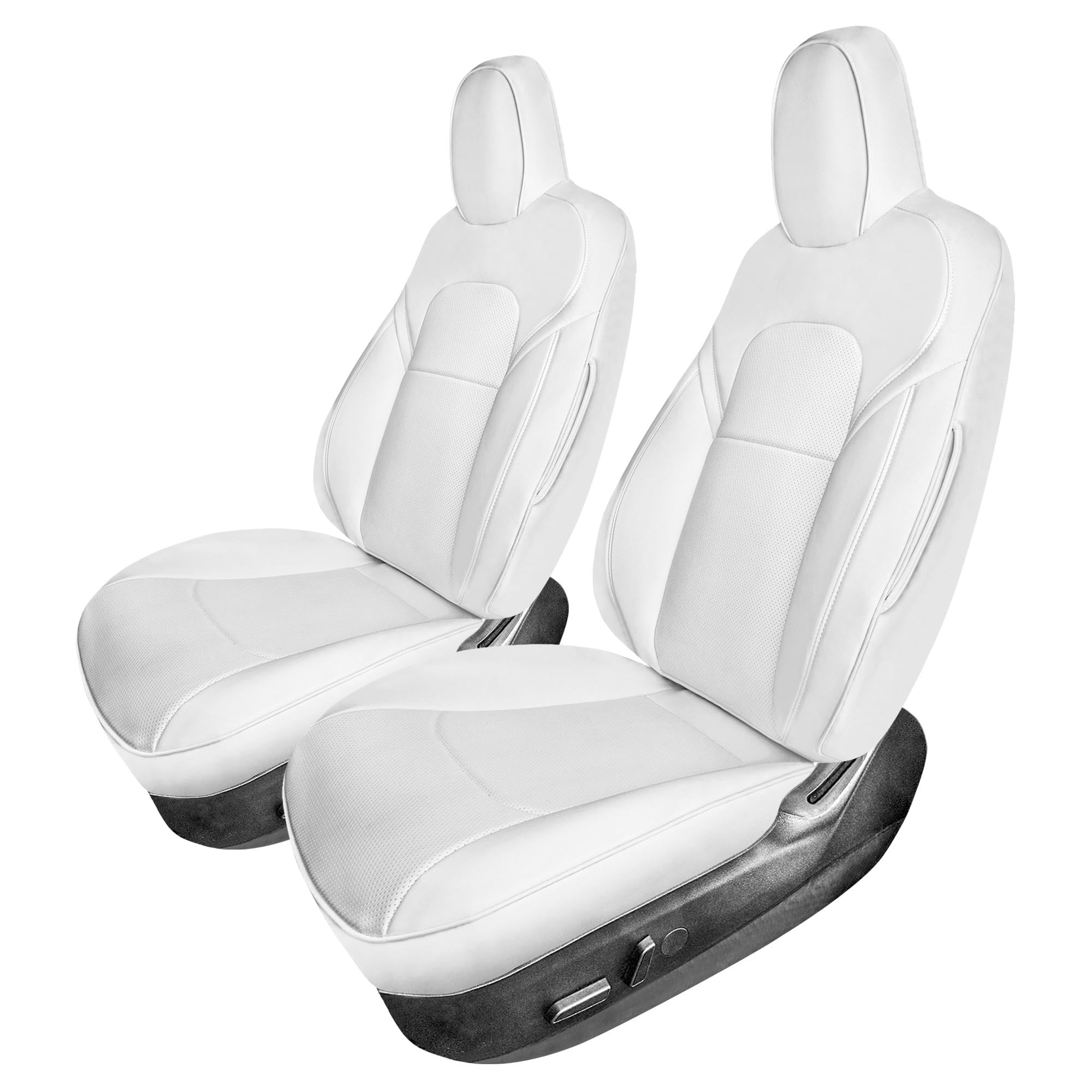 Tesla Model 3 2017 - 2024 - Full Set - White Faux Leather