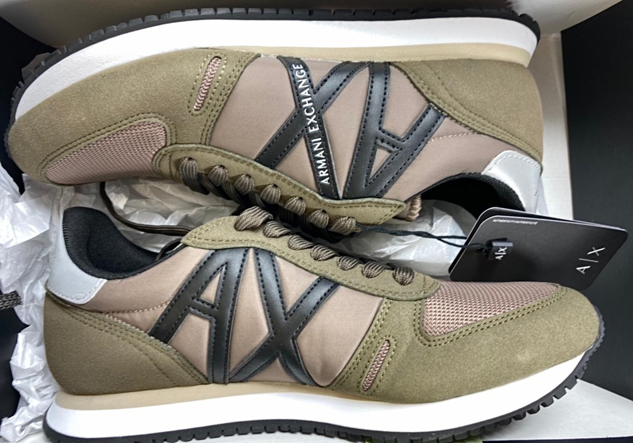 Armani Exchange Trainers in Brown, Beige and Green UK 6 – The Freperie