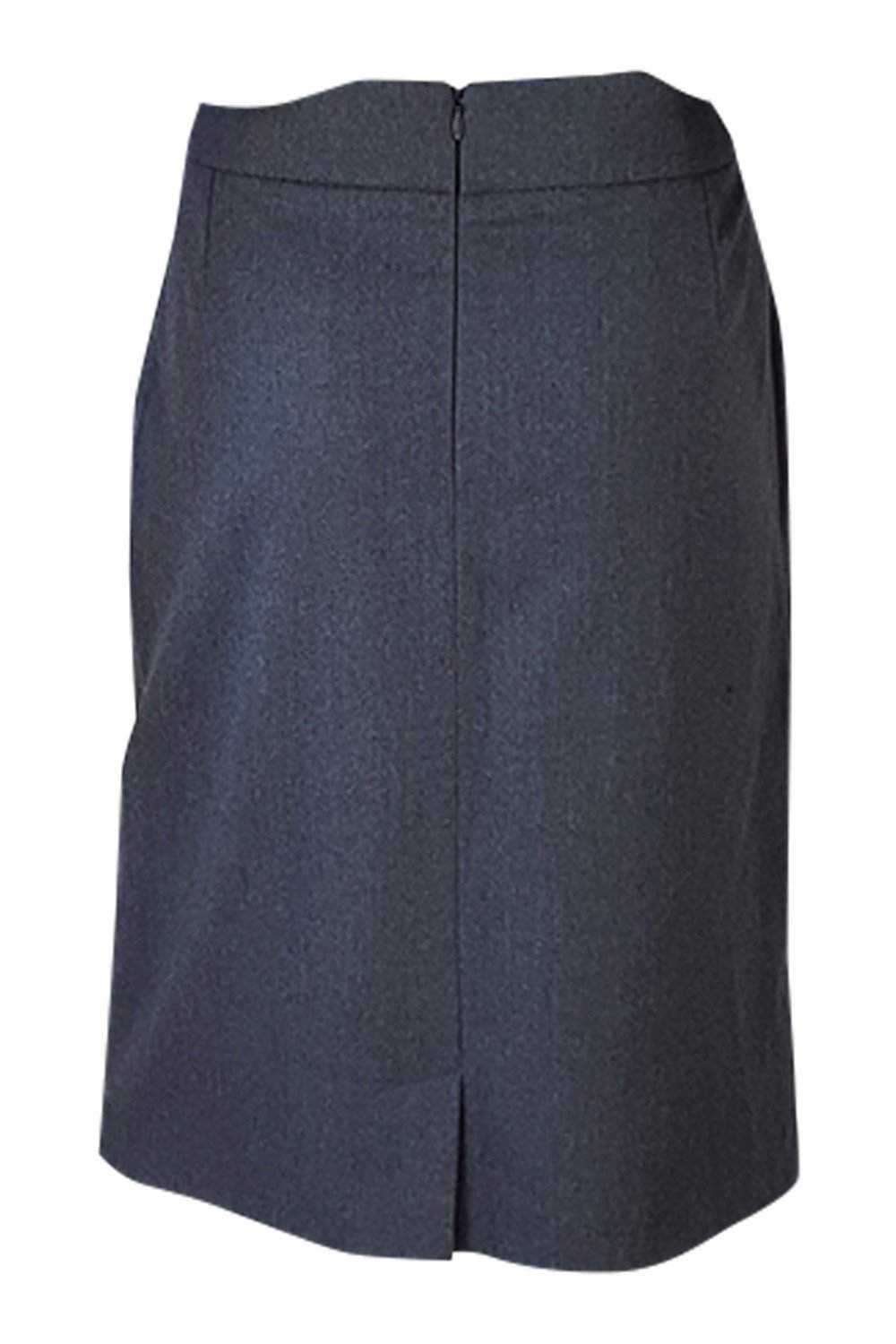 BAMFORD Grey Organic Wool Pleat Front Pencil Skirt (UK 14) – The Freperie