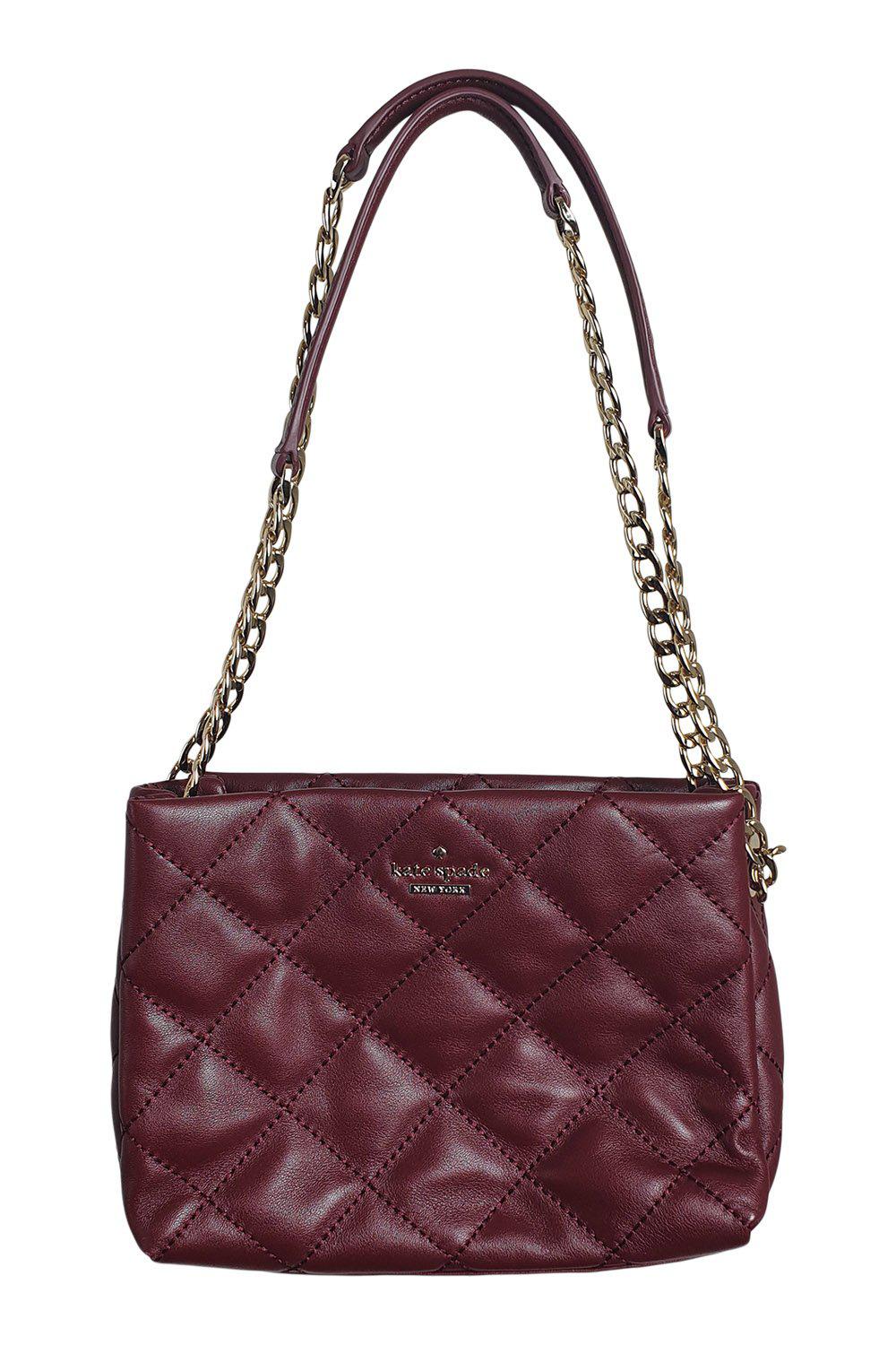 KATE SPADE Maroon Red Quilted Open Top Shoulder Bag (S) – The Freperie