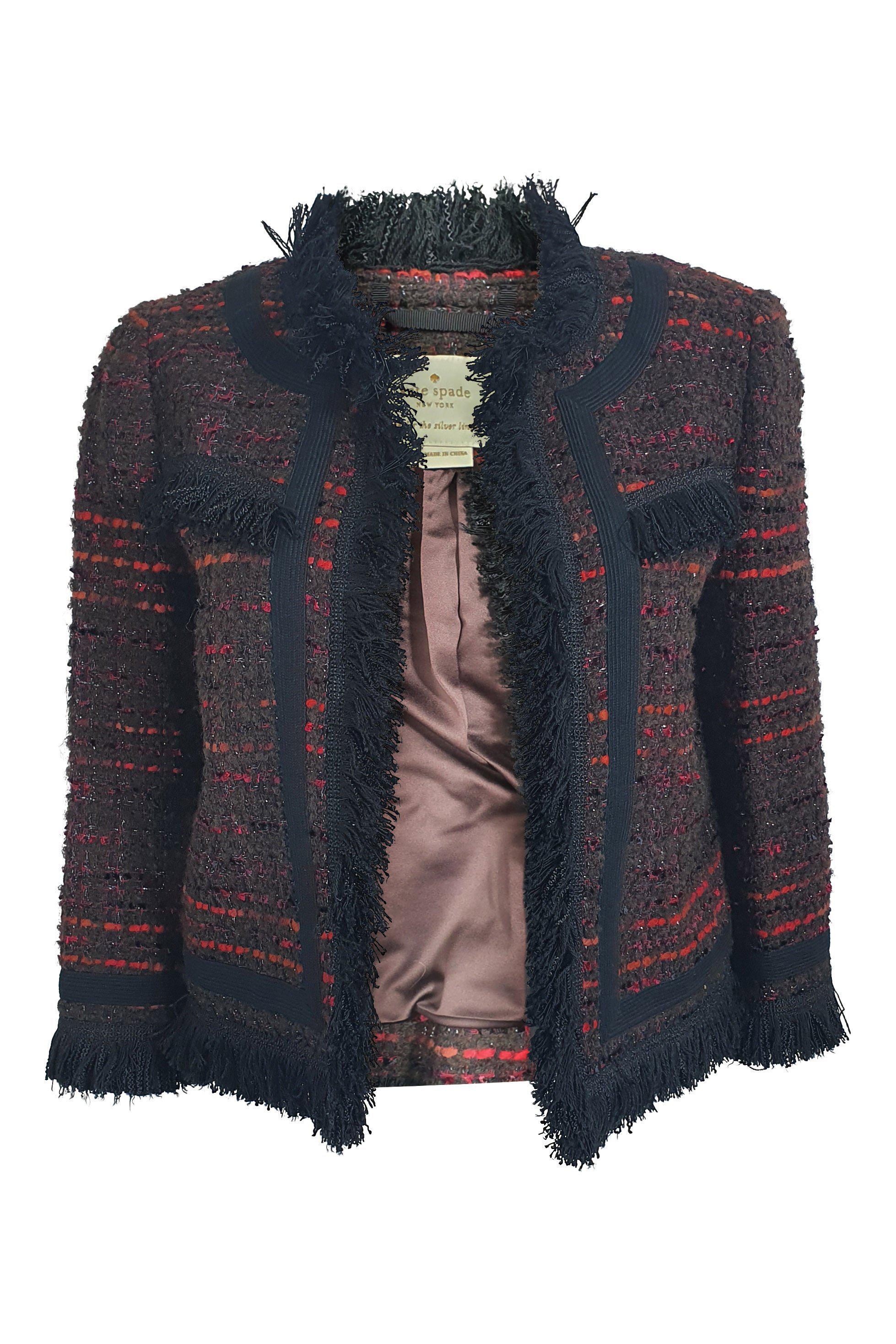 kate spade multi tweed jacket