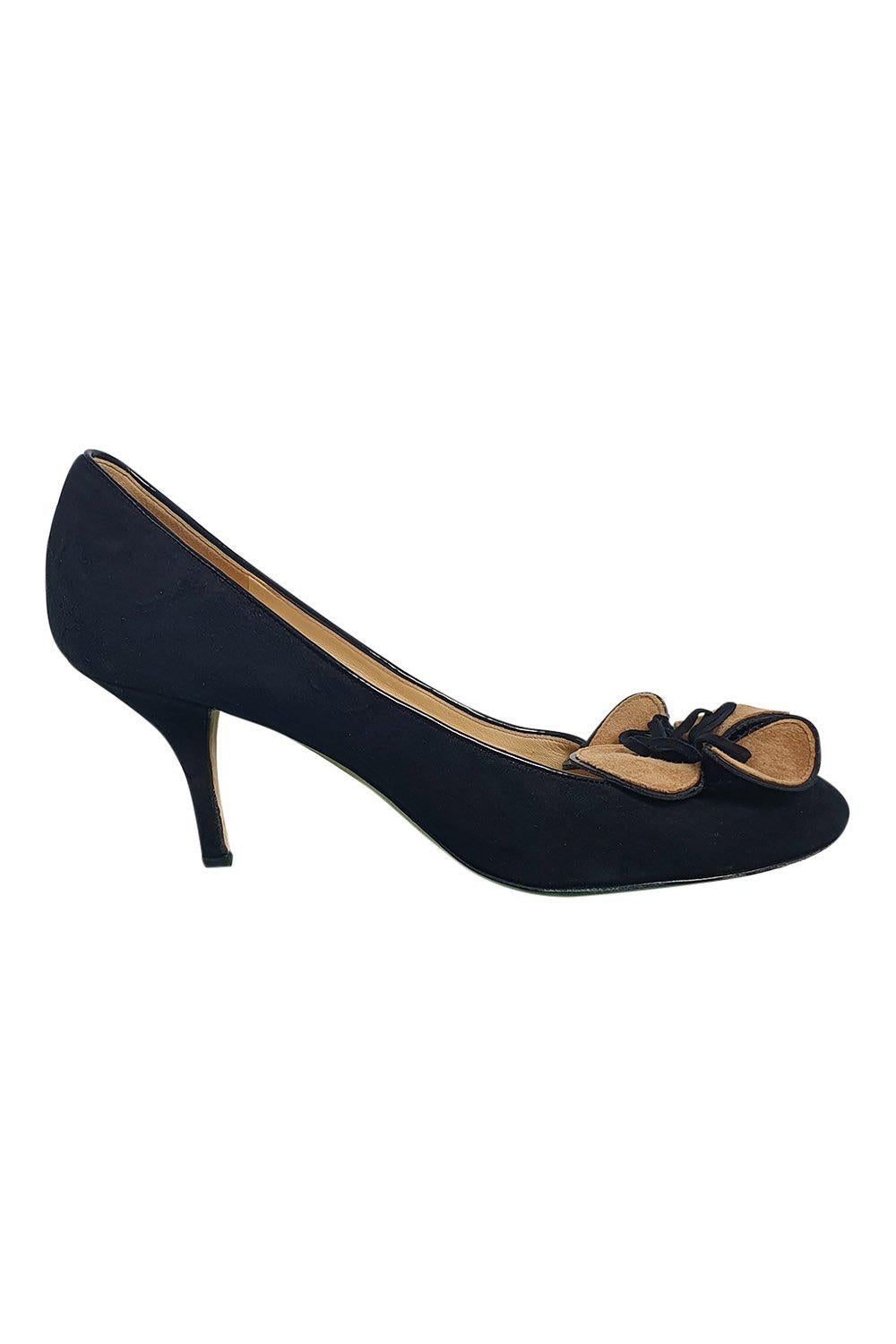 KATE SPADE New York Black Suede Suede Flower Pumps (US 91/2 | UK ) – The  Freperie