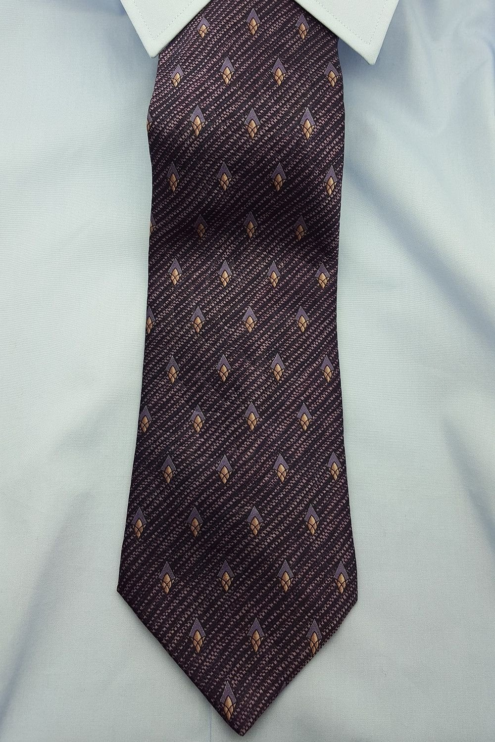 Louis Vuitton Plum Stripe Silk Tie - Vintage Lux