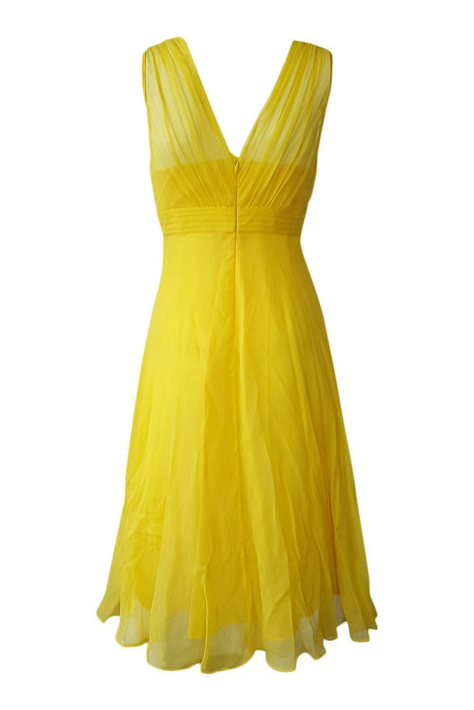 L.K. BENNETT Yellow Chiffon Sleeveless Dress (UK 8) – The Freperie