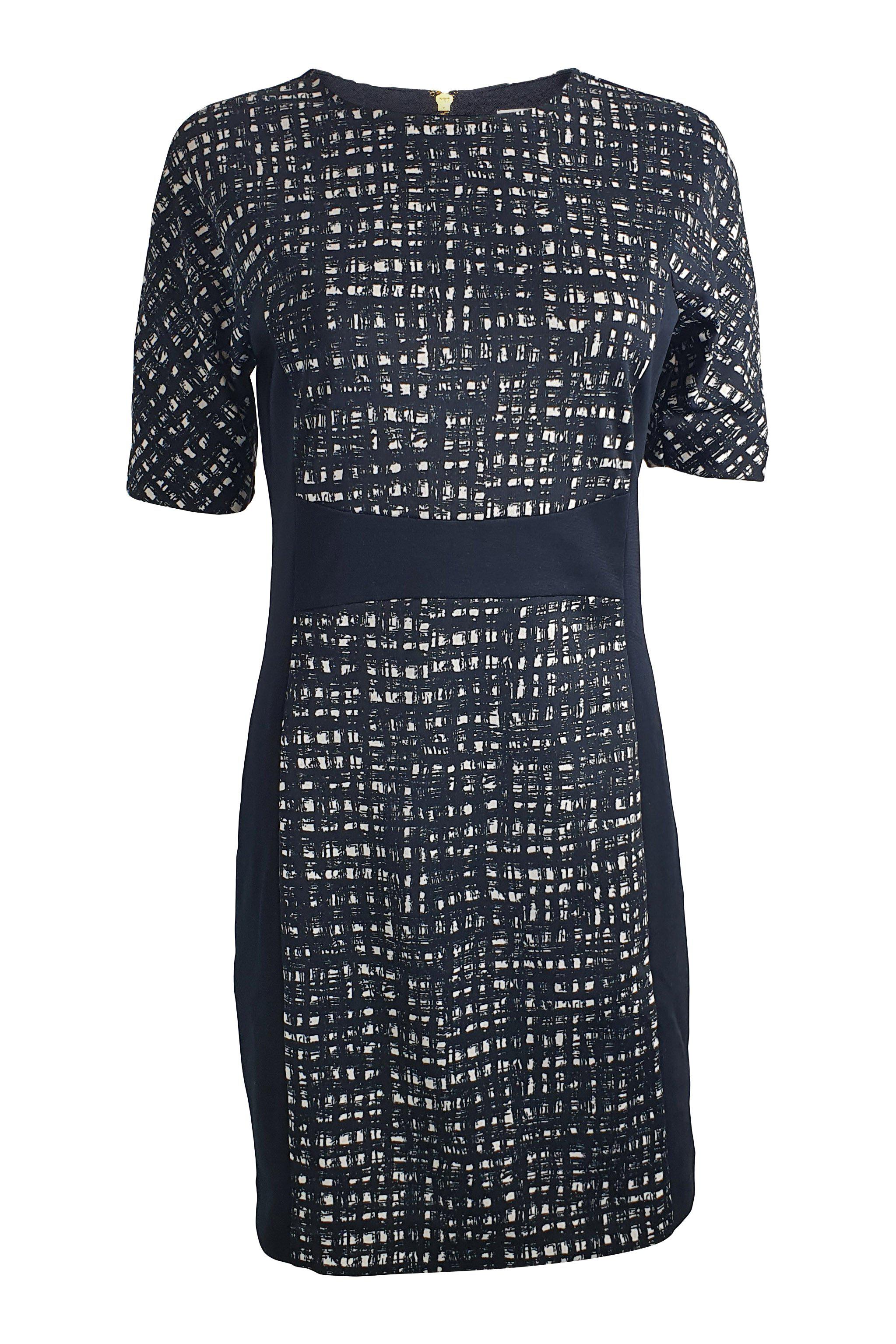 MICHAEL KORS Navy Blue Graphic Print Short Sleeved Shift Dress (US 4) – The  Freperie
