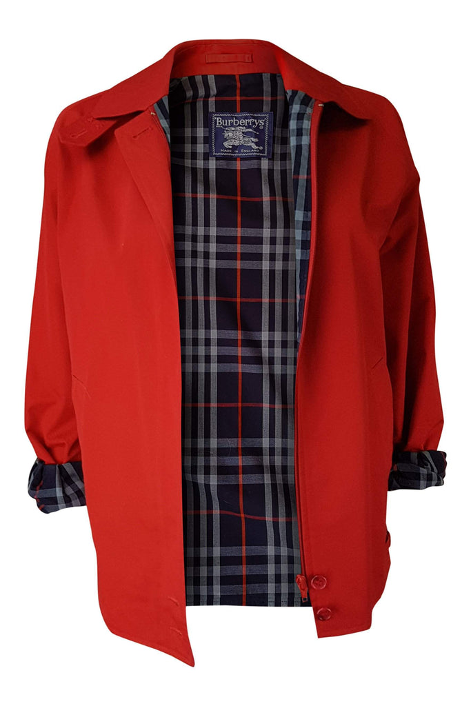 red burberry jacket