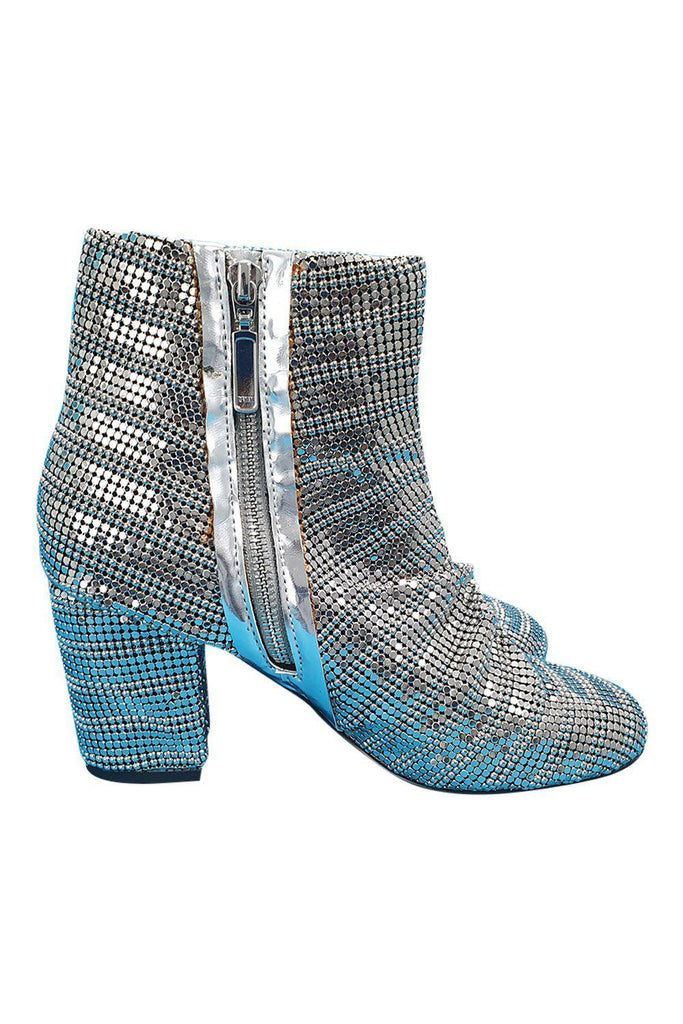 FR X FP Silver Sequin Ankle Boots 