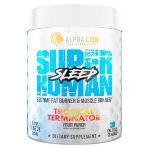 Sleep Aid- Super Human Sleep Tropical Terminator Fruit Punch- 30 Servings - TRAIN PERFORM ACHIEVE