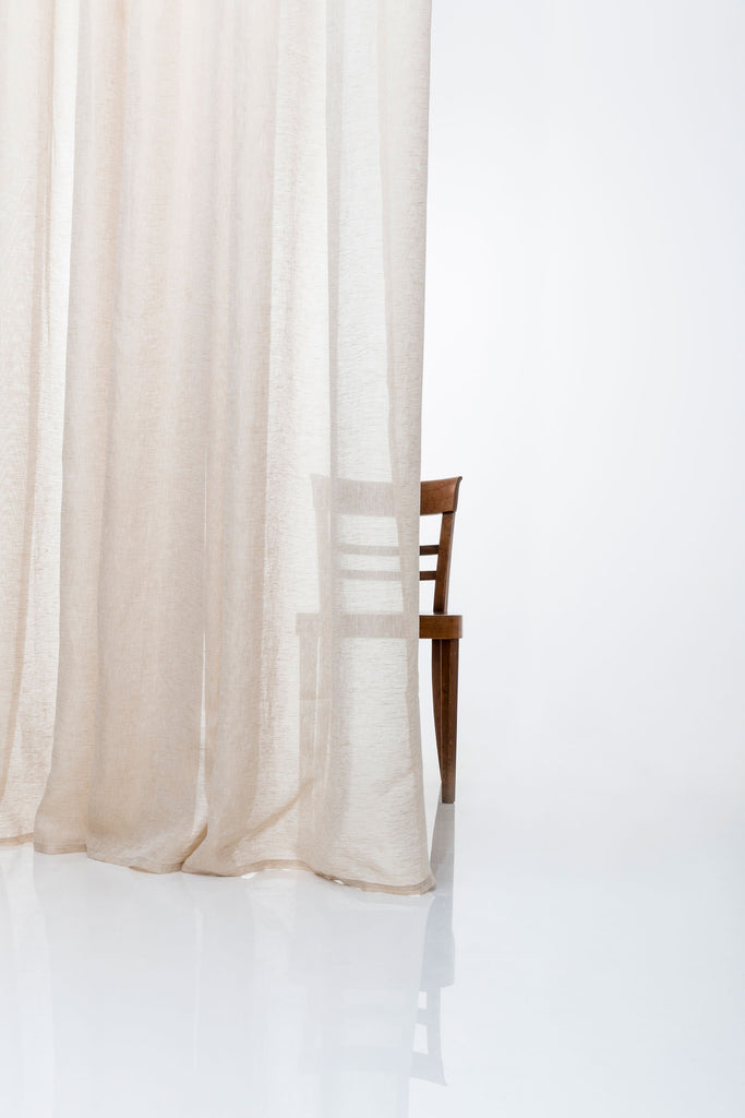 Extra Wide Linen Ready made Curtains beige ZigZagZurich