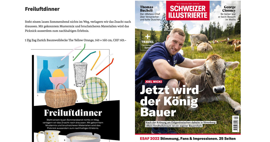 Schweizer Illustrierte ZigZagZurich Cotton Throw Baumwolldecke