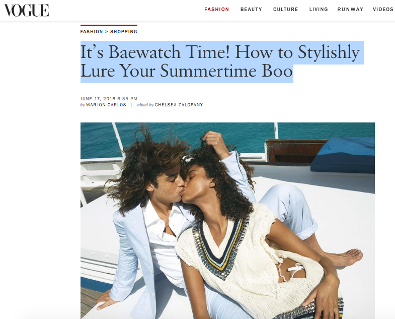 Vogue USA x ZigZagZurich It’s Baewatch Time! How to Stylishly Lure Your Summertime Boo