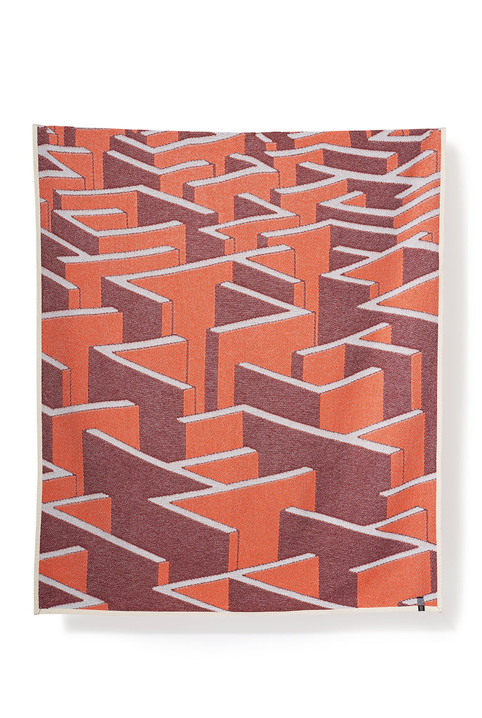 Couvertures et jetés en coton Dedale par Kevin Lucbert - Orange