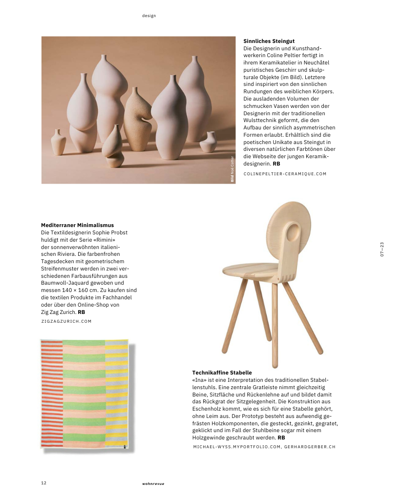 Wohnrevue Press Feature ZigZagZurich Rimini One Artist Cotton Blanket