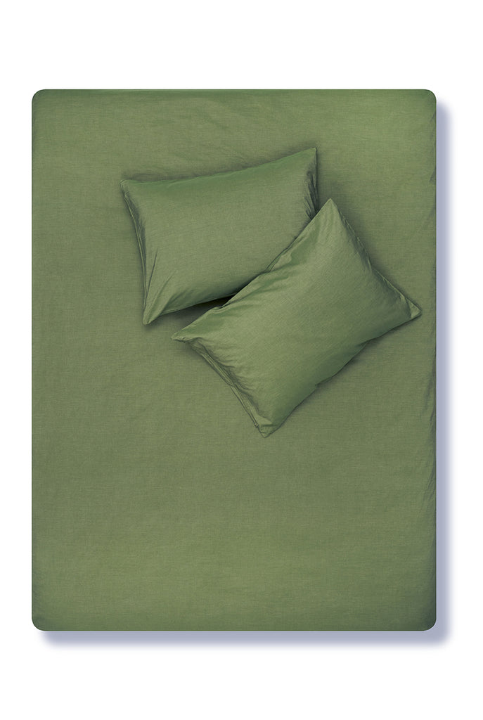 Vintage Egyptian Cotton Duvet Covers and Pillows - Moss Green ( Col. 46)