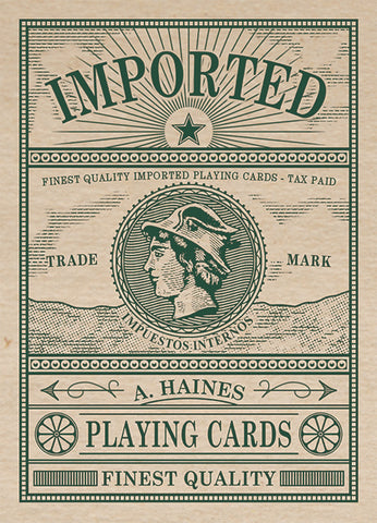 Imported Playing Cards final tuckbox design with Mercury motif in the centre