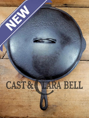 A Unique Combo, #12 Large Block Griswold Cast Iron Skillet Lid SET!  Priced to Sell, Read Description.  Needs a good home! - Cast & Clara Bell