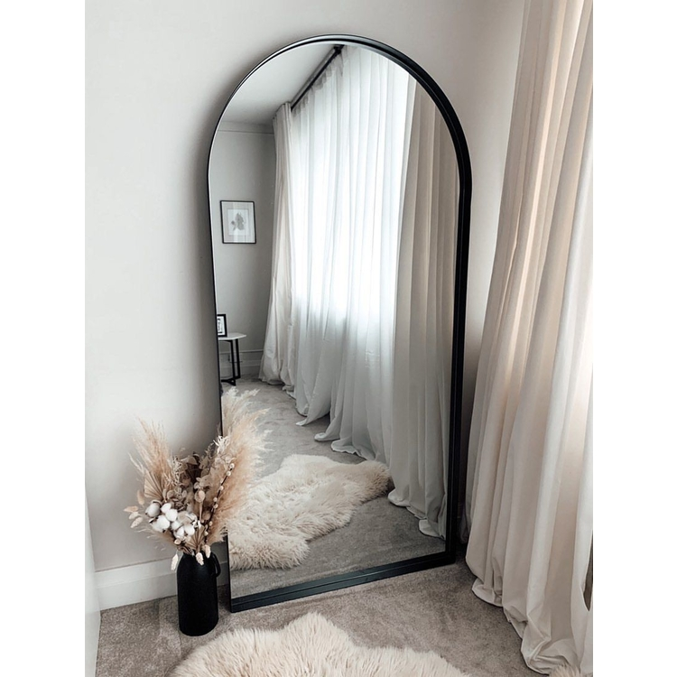 Black Industrial Arched Metal Mirror 67" x 32" | Arcus – William Wood