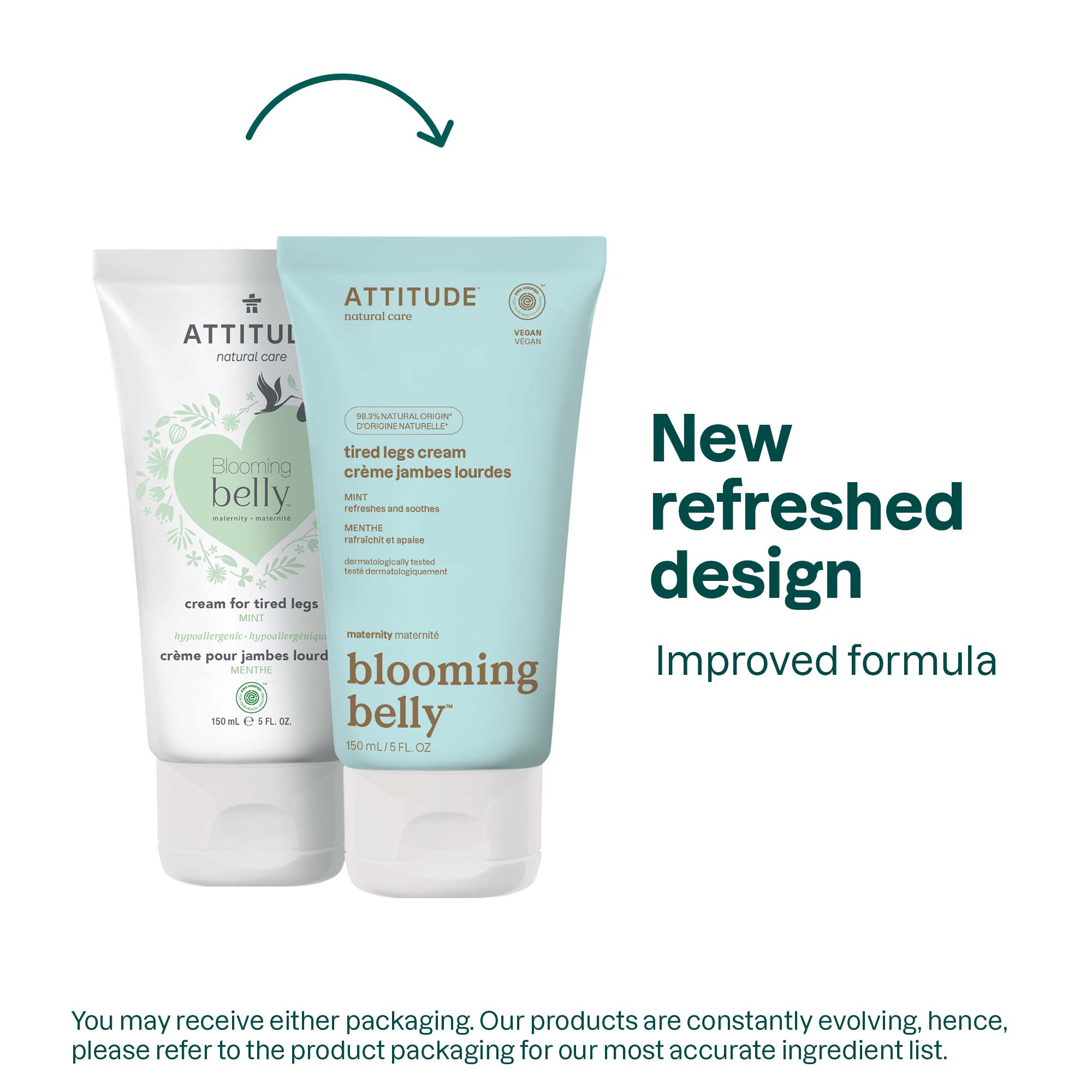 ATTITUDE Blooming belly™ Cream For Tired Legs Mint 18191_en? 150 mL
